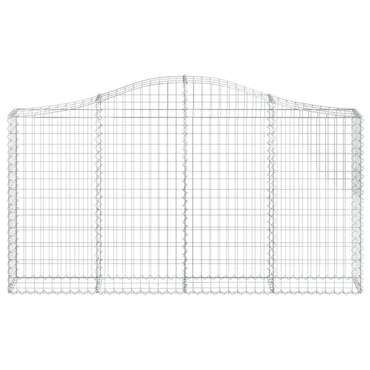 Vidaxl schanskorf gewelfd 200x30x100 120 cm gegalvaniseerd ijzer