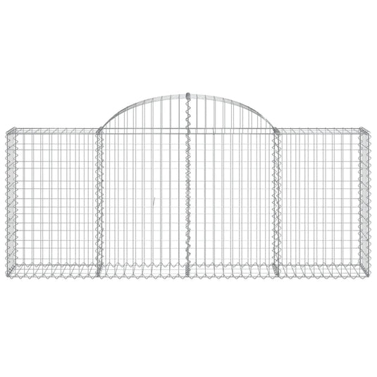 Vidaxl schanskorf gewelfd 200x30x80 100 cm gegalvaniseerd ijzer