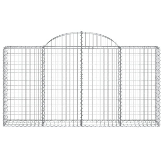 Vidaxl schanskorf gewelfd 200x30x100 120 cm gegalvaniseerd ijzer