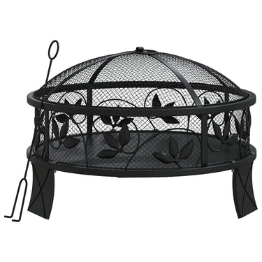Vidaxl vuurplaats met pook xxl 50 cm staal