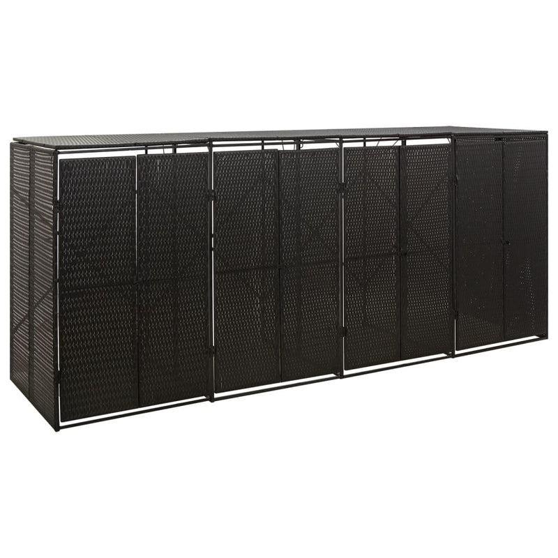 Load image into Gallery viewer, VidaXL Containerberging viervoudig 274x80x117 cm poly rattan zwart
