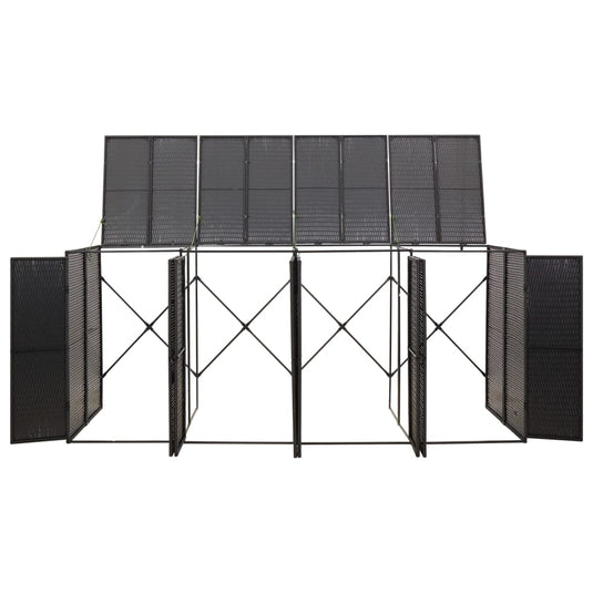 VidaXL Containerberging viervoudig 274x80x117 cm poly rattan zwart
