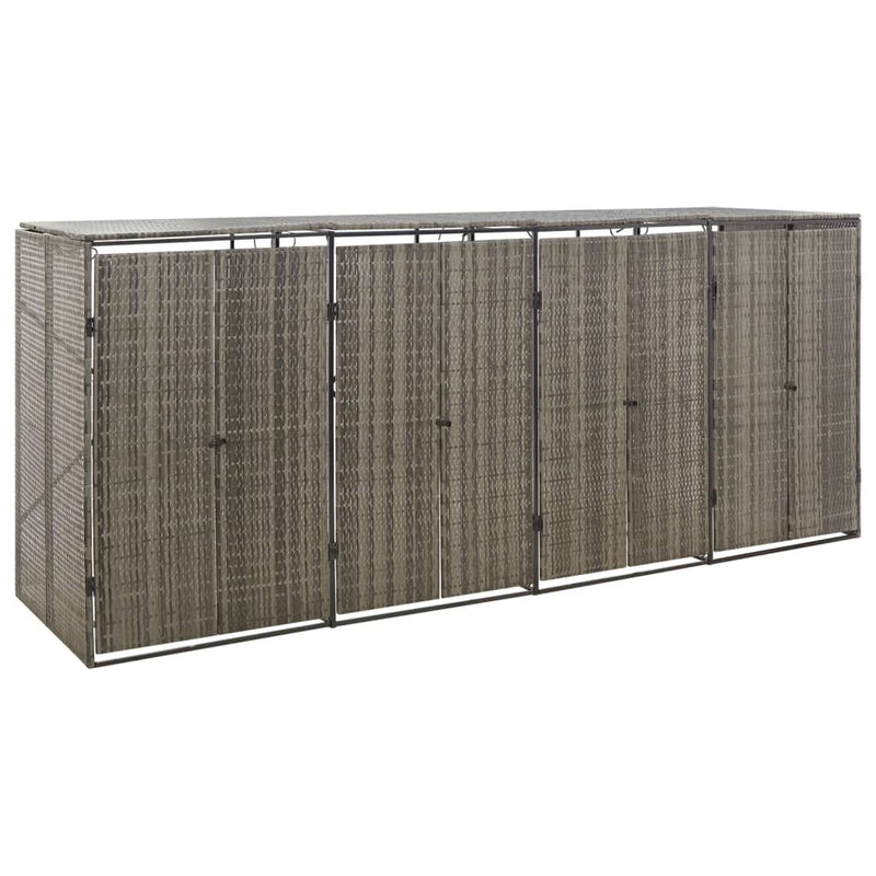 Load image into Gallery viewer, VidaXL Containerberging viervoudig 274x80x117 cm poly rattan grijs
