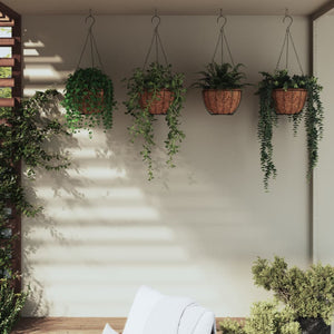 Vidaxl plantenbakken hangend 4 st met kokosbak staal ø 40x63 cm zwart