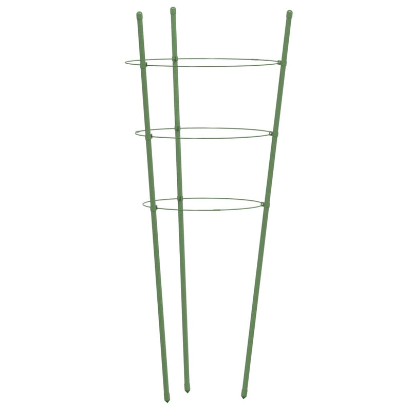 Load image into Gallery viewer, Vidaxl plantensteunen 5 st met 3 ringen 75 cm staal groen
