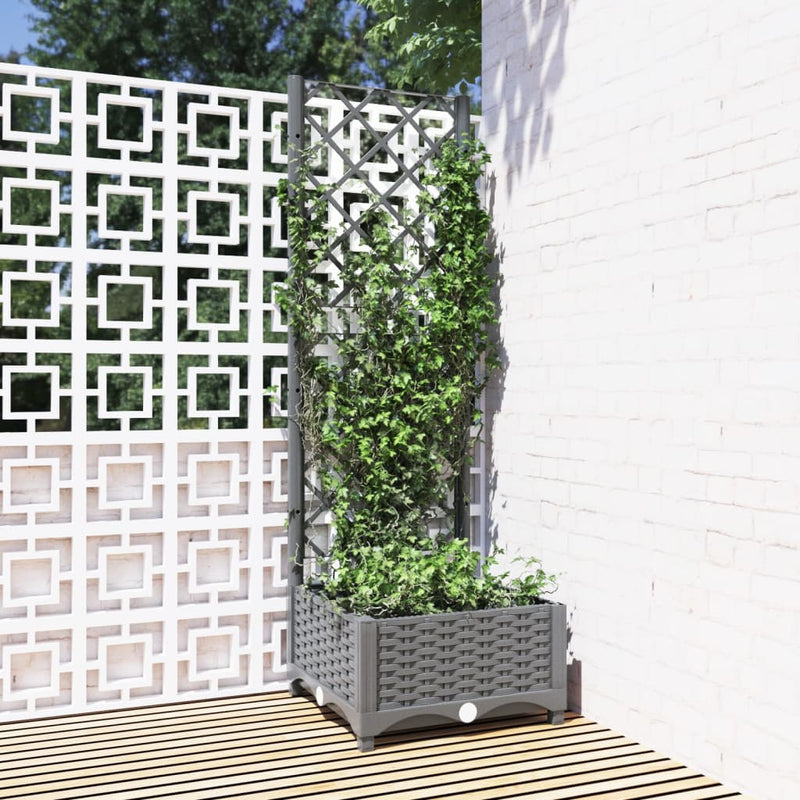 Load image into Gallery viewer, Vidaxl plantenbak met latwerk 40x40x121,5 cm polypropeen
