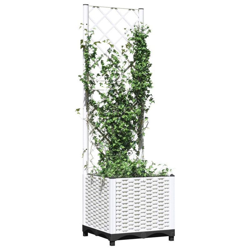 Load image into Gallery viewer, Vidaxl plantenbak met latwerk 40x40x136 cm polypropeen
