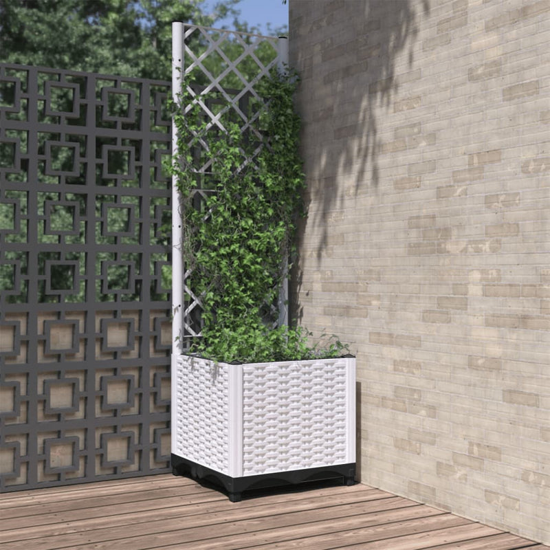 Load image into Gallery viewer, Vidaxl plantenbak met latwerk 40x40x136 cm polypropeen
