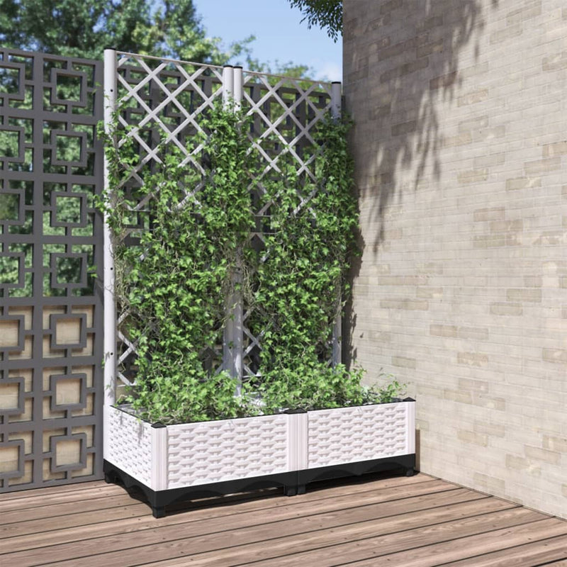 Load image into Gallery viewer, Vidaxl plantenbak met latwerk 80x40x121,5 cm polypropeen
