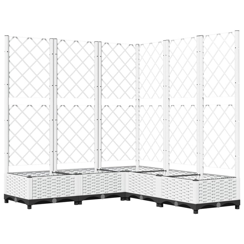 Load image into Gallery viewer, Vidaxl plantenbak met latwerk 120x120x121,5 cm polypropeen wit
