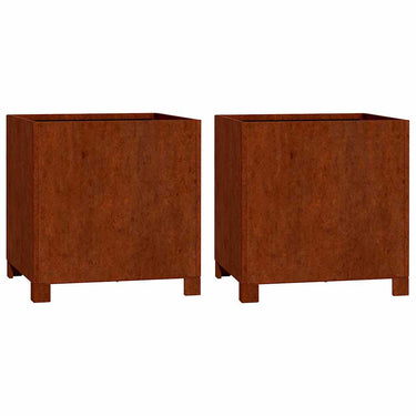 Vidaxl plantenbakken met poten 2 st roestig 40x40x40 cm cortenstaal
