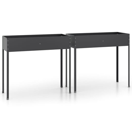 VidaXL Plantenbakken 2 st gegalvaniseerd staal antracietkleurig