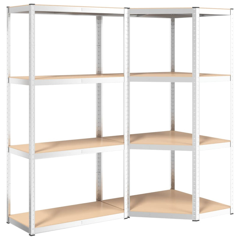 Load image into Gallery viewer, VidaXL Opbergrek 4-laags 2 st staal bewerkt hout zilverkleurig
