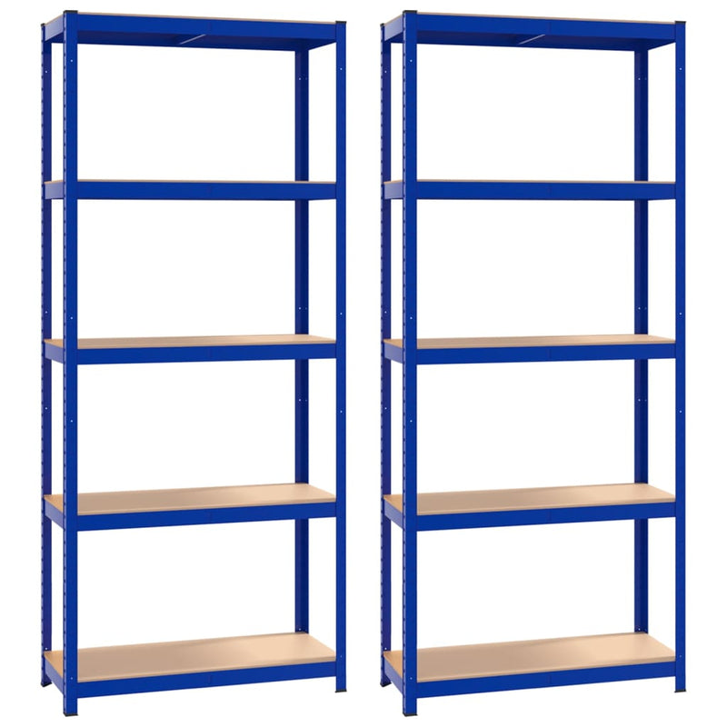 Load image into Gallery viewer, VidaXL Opbergrek 5-laags 2 st staal bewerkt hout blauw
