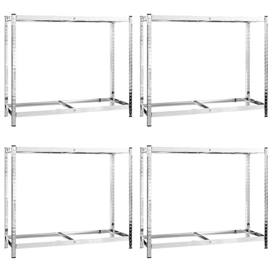 VidaXL Bandenrekken 2-laags 4 st 110x40x110 cm staal zilverkleurig