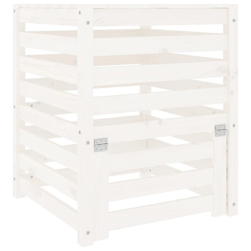 Load image into Gallery viewer, Vidaxl compostbak 63,5x63,5x77,5 cm massief grenenhout wit
