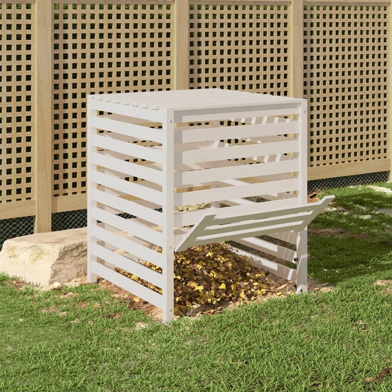 Load image into Gallery viewer, Vidaxl compostbak 82,5x82,5x99,5 cm massief grenenhout wit
