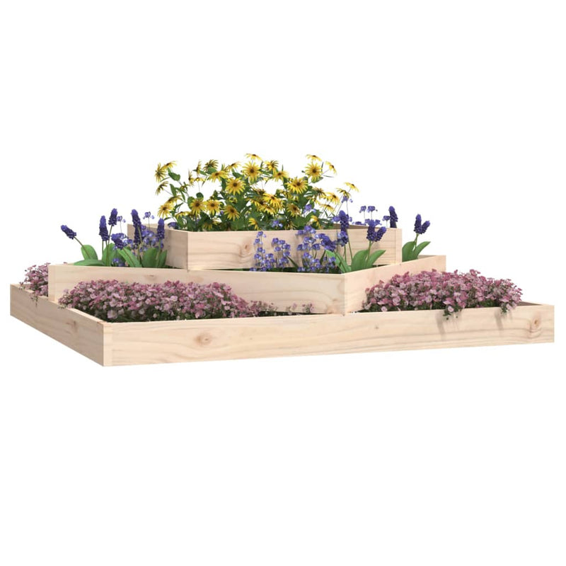 Afbeelding laden in galerijviewer, Vidaxl plantenbak 112x112x27 cm massief grenenhout
