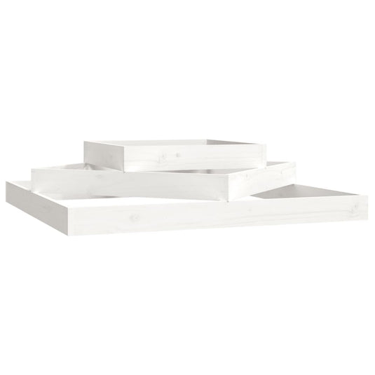 Vidaxl plantenbak 112x112x27 cm massief grenenhout wit