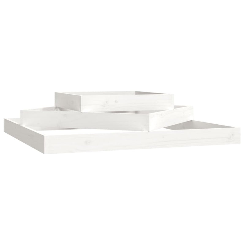 Load image into Gallery viewer, Vidaxl plantenbak 112x112x27 cm massief grenenhout wit
