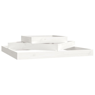 Vidaxl plantenbak 112x112x27 cm massief grenenhout wit