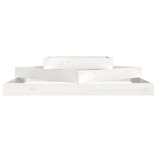 Vidaxl plantenbak 112x112x27 cm massief grenenhout wit