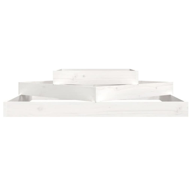 Load image into Gallery viewer, Vidaxl plantenbak 112x112x27 cm massief grenenhout wit
