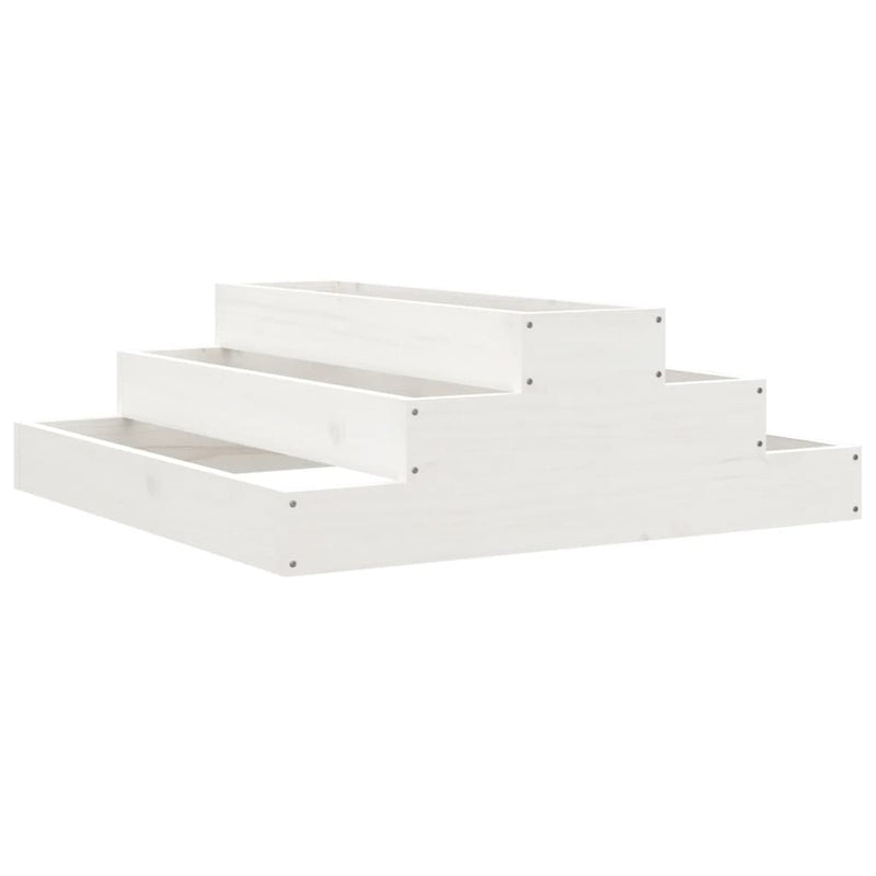 Load image into Gallery viewer, Vidaxl plantenbak 80x80x27 cm massief grenenhout wit
