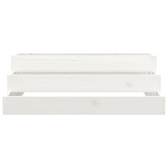 Vidaxl plantenbak 80x80x27 cm massief grenenhout wit