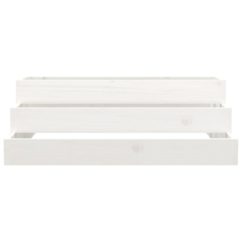 Load image into Gallery viewer, Vidaxl plantenbak 80x80x27 cm massief grenenhout wit
