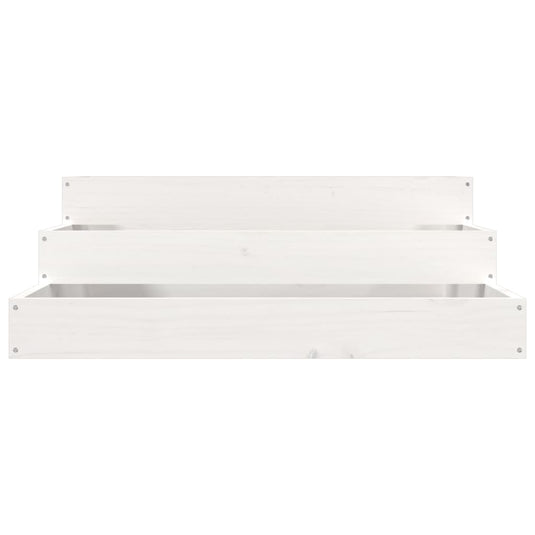Vidaxl plantenbak 78x78x27 cm massief grenenhout wit