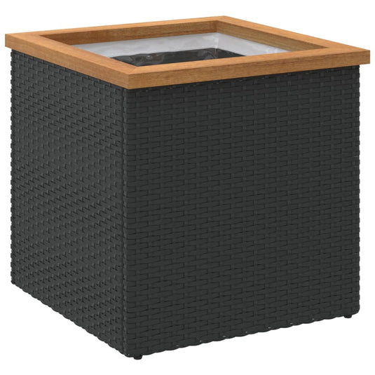 VidaXL Plantenbak 40x40x40 cm poly rattan zwart