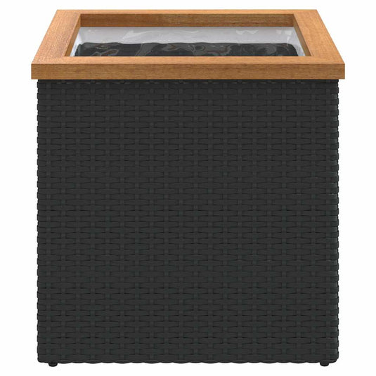 Vidaxl plantenbak 40x40x40 cm poly rattan zwart