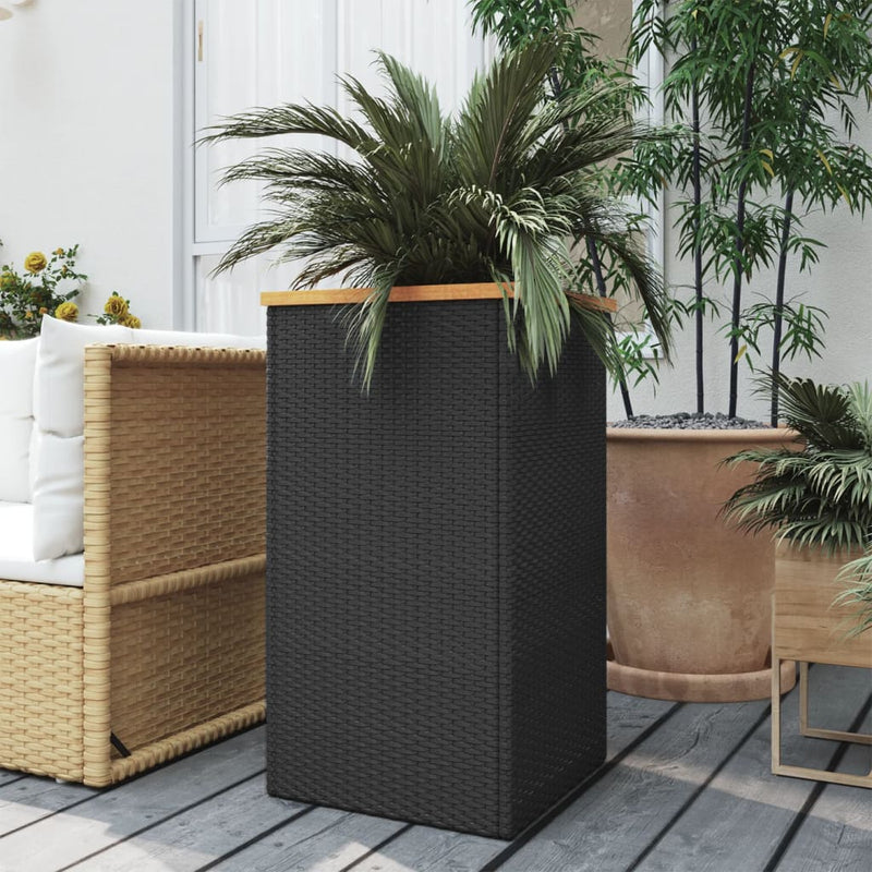Load image into Gallery viewer, Vidaxl plantenbak 40x40x80 cm poly rattan zwart
