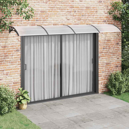 Vidaxl deurluifel 400x75 cm polycarbonaat zwart en transparant