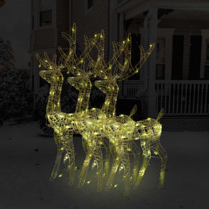 Vidaxl kerstversieringen rendier 3 st 128 cm acryl warmwit