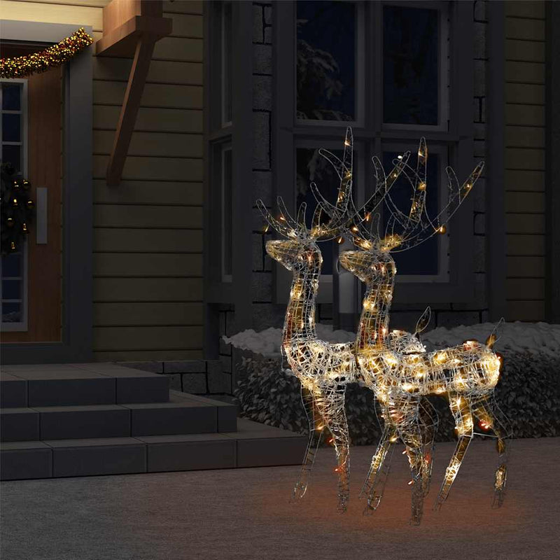 Load image into Gallery viewer, Vidaxl kerstversiering rendier 2 st meerkleurig 128 cm acryl
