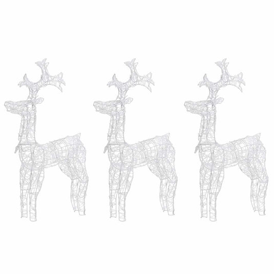 Vidaxl kerstversiering rendier 3 st 60x16x100 cm acryl