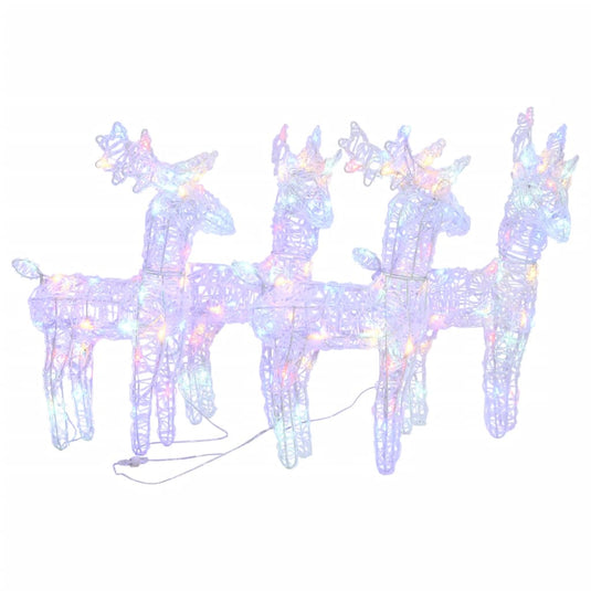 VidaXL Kerstrendieren 4 st 160 LED's acryl meerkleurig