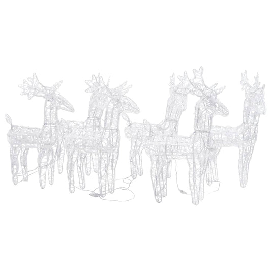 VidaXL Kerstrendieren 6 st 240 LED's acryl meerkleurig