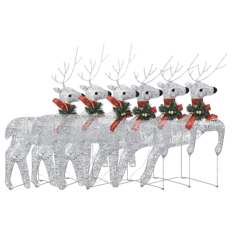 Load image into Gallery viewer, VidaXL Kerstrendieren 6 st 120 LED's zilver
