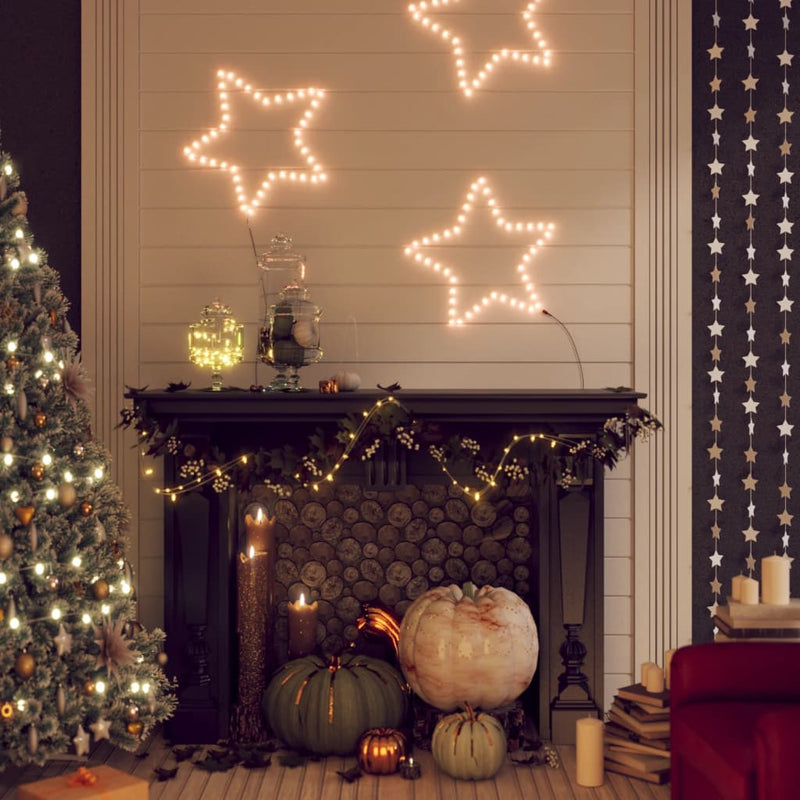 Load image into Gallery viewer, Vidaxl kerstfiguren sterren met 48 led's 2 st 56 cm warmwit
