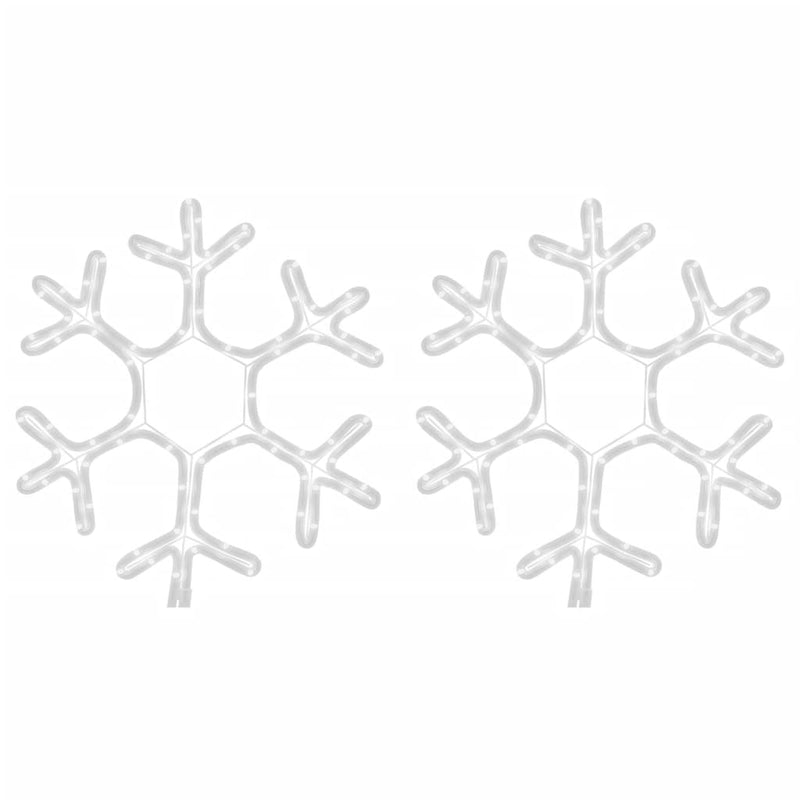 Afbeelding laden in galerijviewer, Vidaxl kerstfiguur sneeuwvlok met led's 2 st 38x37 cm warmwit
