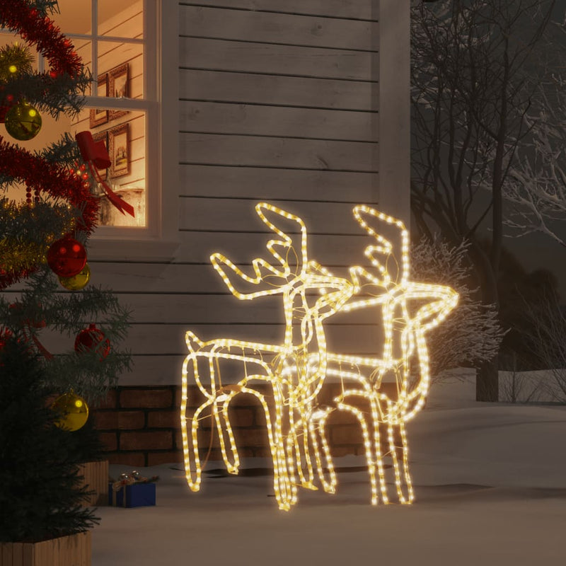 Load image into Gallery viewer, VidaXL Kerstfiguur rendier 2 st 76x42x87 cm warmwit
