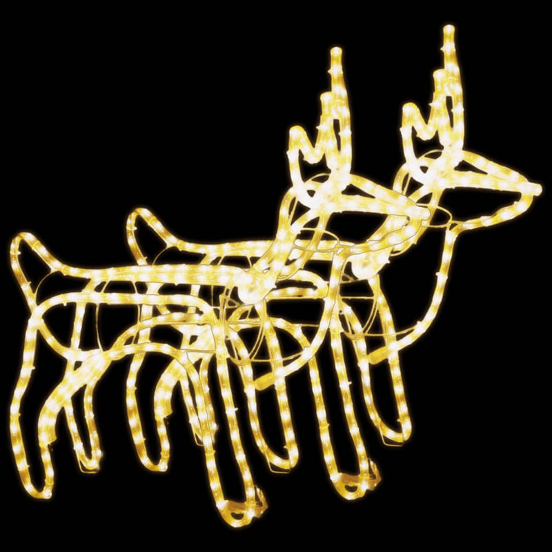 Load image into Gallery viewer, VidaXL Kerstfiguur rendier 2 st 60x30x60 cm warmwit
