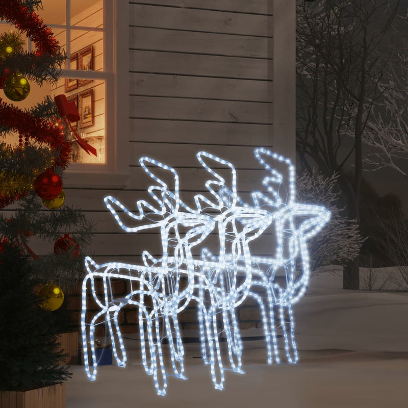 Load image into Gallery viewer, VidaXL Kerstfiguur rendier 3 st 76x42x87 cm koudwit
