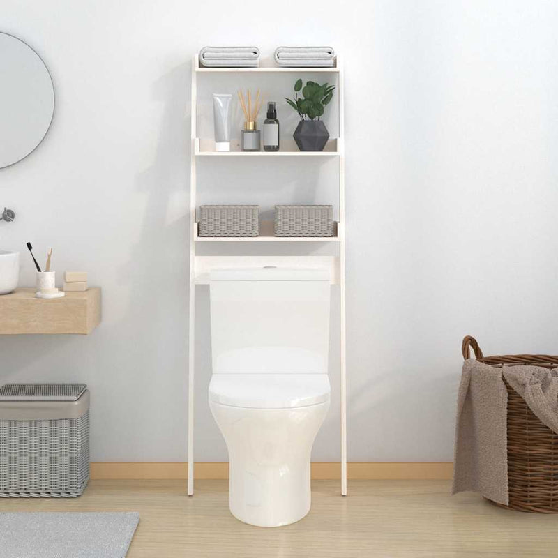 Load image into Gallery viewer, Vidaxl toiletrek 63,5x32x179 cm massief grenenhout wit
