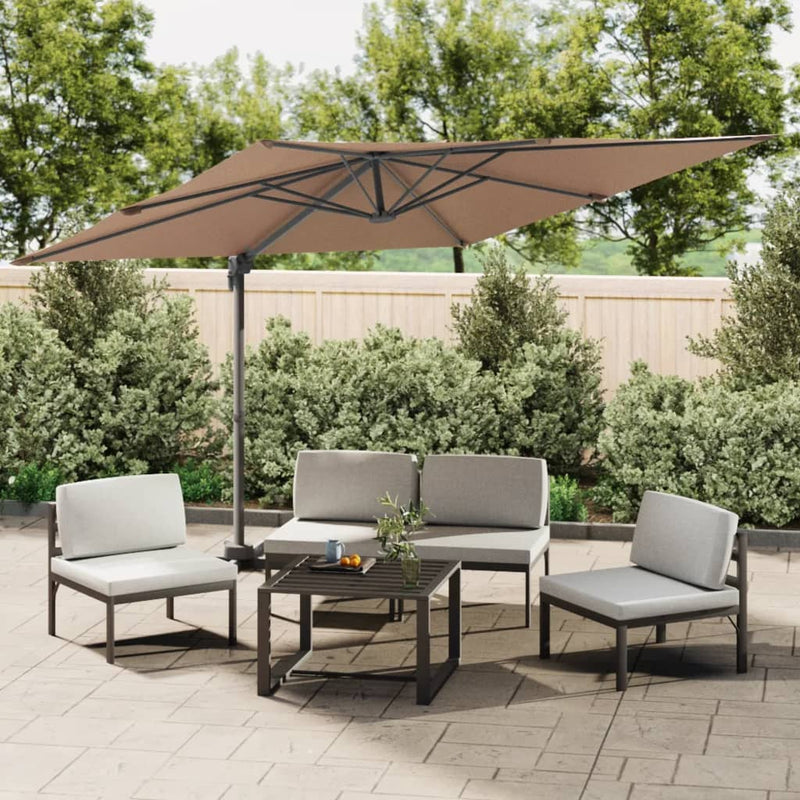 Load image into Gallery viewer, Vidaxl zweefparasol met led-verlichting 400x300 cm taupe
