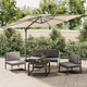 Vidaxl zweefparasol met dubbel dak 400x300 cm zandwit