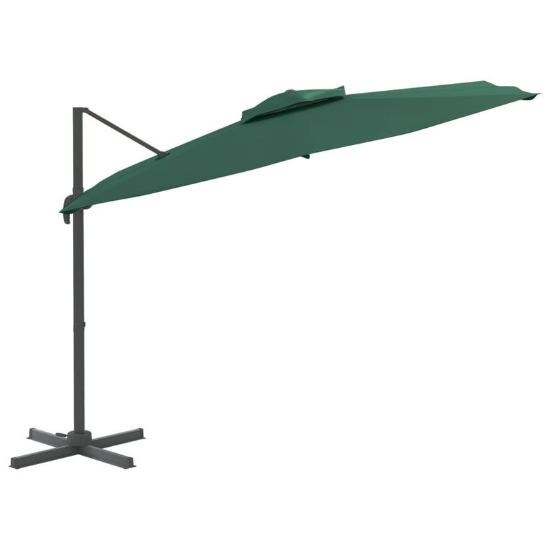 Load image into Gallery viewer, Vidaxl zweefparasol met dubbel dak 300x300 cm groen
